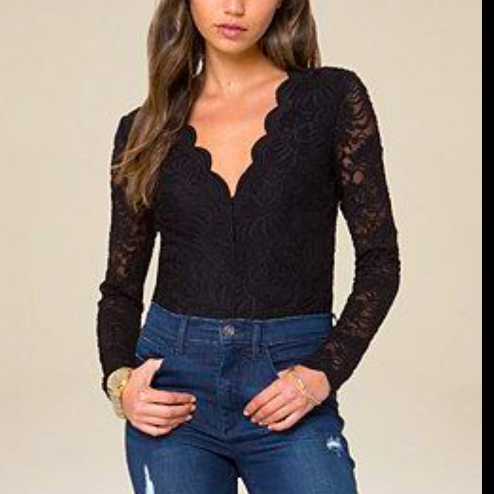 Women’s Bebe lace bodysuit in black